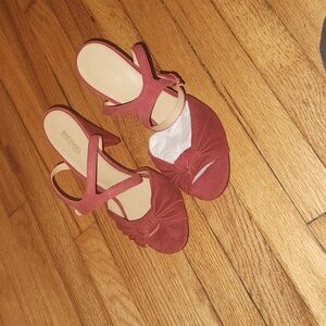 Michael kors suede deep red strap on  sandal